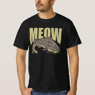 T-shirt Meow Catfish Drôle Pêche Poisson Lover Retro