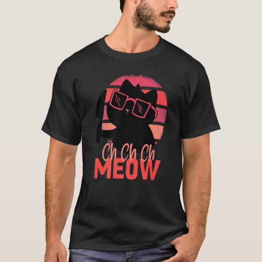 T-shirt Meow Effrayant Halloween Chat Horreur Slasher Cout (Devant)