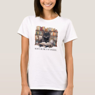 T-shirt Meow Est Le Moment De Toucher Les Livres