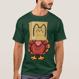 T-shirt Meow Fake Turkey cat costume funny pun thanksgivin