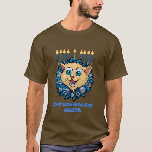 T-shirt Meow heureux Hanoukka (Devant)