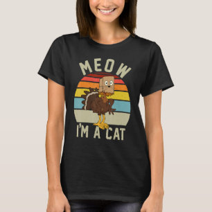T-shirt Meow Je suis Chat Thanksgiving Chat Turquie Fake C