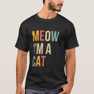 T-shirt Meow Je suis un chat drôle Halloween Lazy Easy Cat