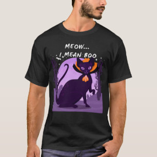T-shirt Meow je veux dire Boo Halloween Vampire Sphynx Ch