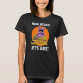 T-shirt Meow Lets Rave Techno Cat Synthétiseur Rave D (Devant)