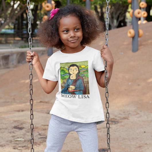 T-Shirt Meow Lisa Funny Chat Art chef-d'oeuvre de la fille