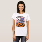 T-shirt Meow-Loween - Cute Halloween Conception Chat (Devant entier)