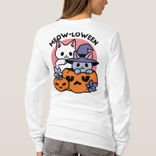 T-shirt Meow-Loween - Cute Halloween Conception Chat (Dos)