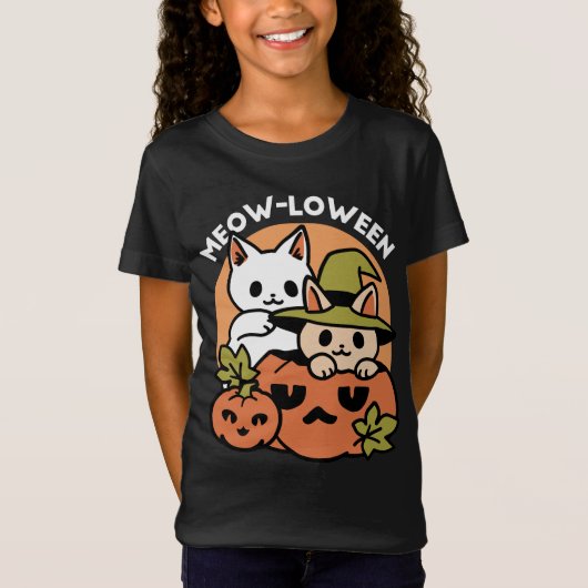 T-Shirt Meow-Loween - Festive Halloween Conception de chat (Devant)