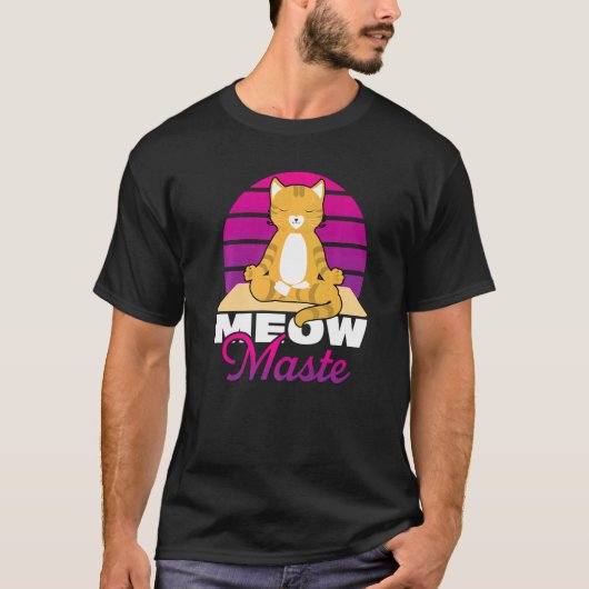 T-shirt Meow Maste Cat Yoga Namaste (Devant)