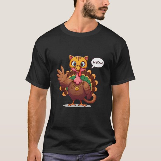 T-shirt Meow Meow Je suis un chat Thanksgiving Turquie (Devant)