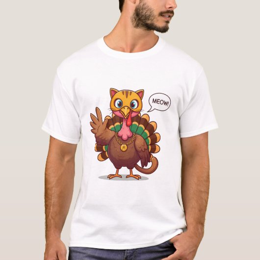 T-shirt Meow Meow Je suis un chat Thanksgiving Turquie (Devant)