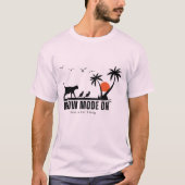 T-shirt Meow Mode On – Tropical Cat Beach Adventure Design (Devant)