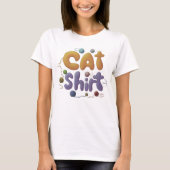 T-shirt Meow pour chat : Style parfaitement simple (Devant)