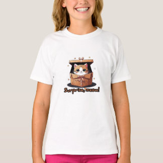 T-Shirt Meow Surprise, Chat Popping hors de la boî