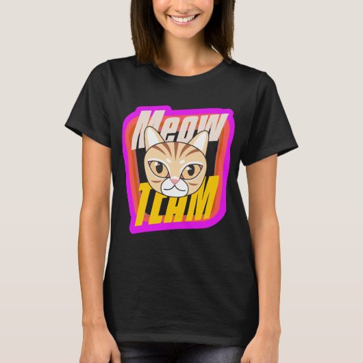 T-shirt Meow Team Symbole de chat mignon (Devant)