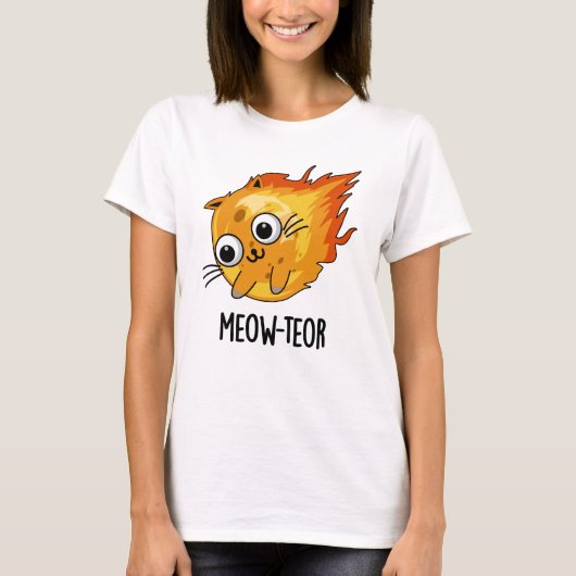 T-shirt Meow-teor drôle Meteor Pun (Devant)