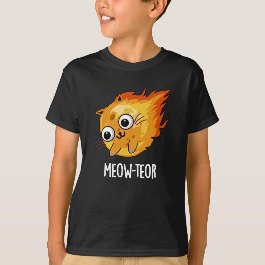 T-shirt Meow-teor Funny Meteor Pun Dark BG (Devant)