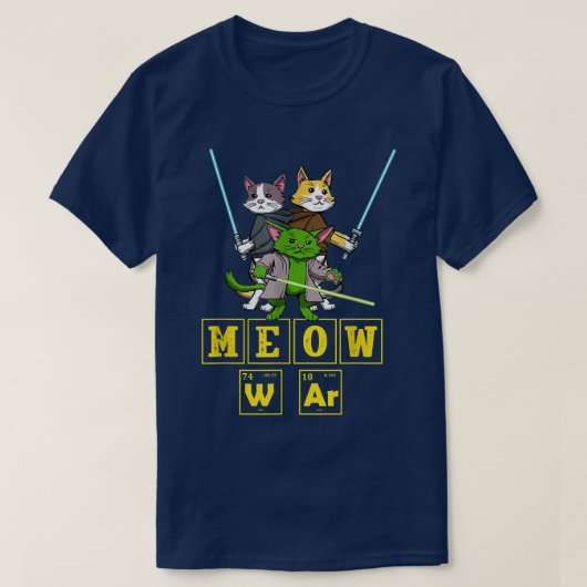 T-shirt Meow Wars Funny Cat Wars  (Design devant)