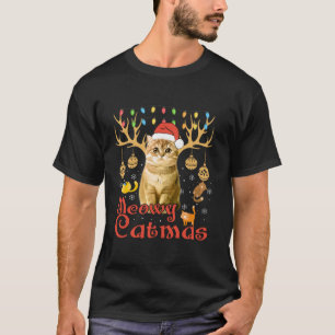 T-shirt Meowa Catmas Chat Noël Drôle Noël Femmes Père Noël