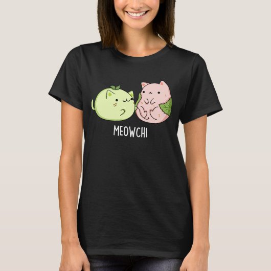 T-shirt Meowchi Funny Mochi Pun Dark BG (Devant)