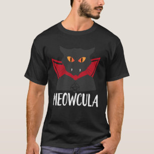 T-shirt Meowcula Drôle Chat Vampire Halloween Dracula Kitt