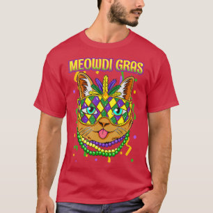 T-shirt Meowdi Gras Mardi Gras Amoureux des chats Nouvelle