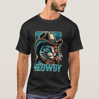 T-shirt Meowdy Cat Cowboy Cowgirl Meow Howdy Halloween Cos