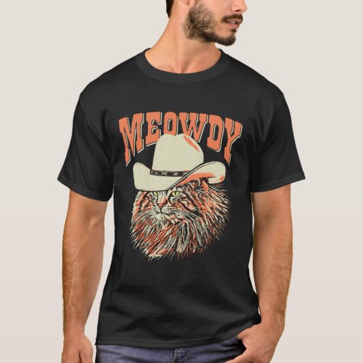 T-shirt Meowdy Country Music Chat Cow (Devant)