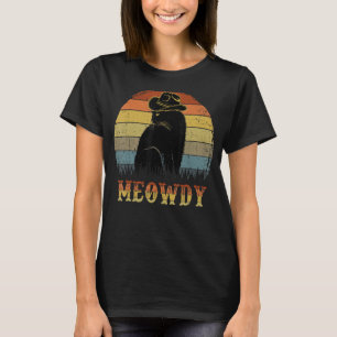 T-shirt Meowdy - Drôle Mashup entre Meow et Howdy Black