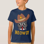 T-shirt Meowdy ! Funny Country Chat Porter Cowboy Casquett (Devant)