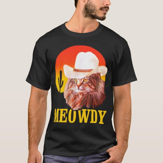 T-shirt Meowdy - Funny Country Music Chat Cowboy Casquette (Devant)