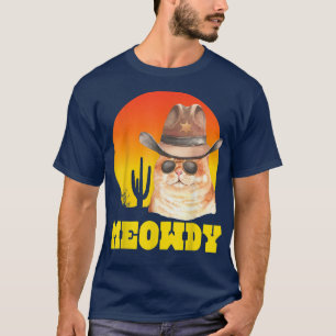 T-shirt Meowdy Funny Country Music Cute Cat Cowboy Hat Cat