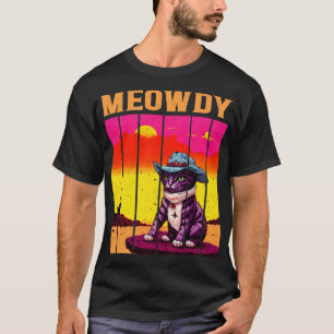 T-shirt Meowdy Funny Western Cowboy Vintage Cat Meme