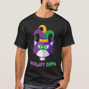 T-shirt Meowdy Gras Chat de Mardi Gras avec Chapeau et Ma