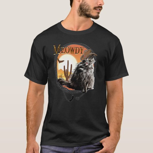 T-shirt Meowdy Mashup Cat Meme (Devant)