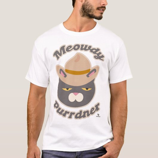 T-shirt Meowdy Purrdner Cute Cowboy Casquette Chat Slogan (Devant)