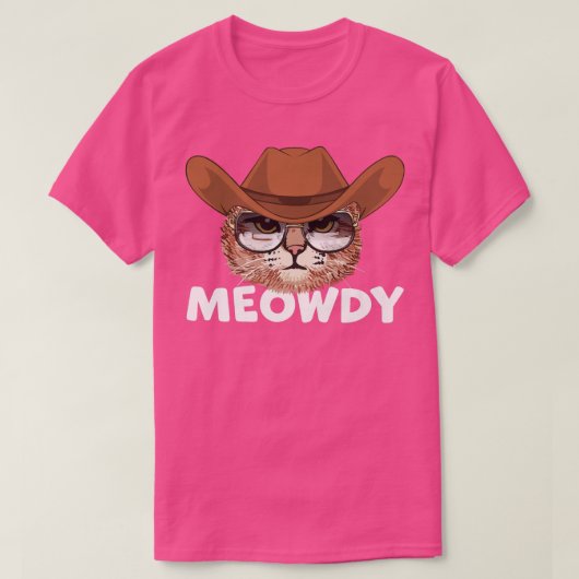 T-shirt Meowdy Texas Chat portant des lunettes de soleil C (Design devant)