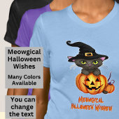 T-shirt Meowgical Halloween Voeux Chat sorcier Casquette C