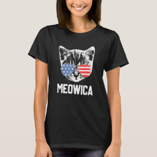 T-shirt Meowica 4 juillet Pawtriotique Kitty Merica Cat Us