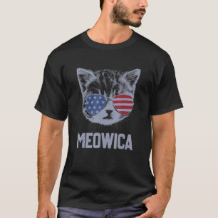T-shirt Meowica 4 juillet Pawtriotique Kitty Merica Chat É