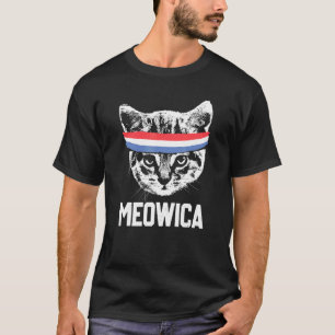 T-shirt Meowica 4 juillet Pawtriotique Kitty Merica Chat É