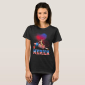 T-shirt Meowica Chat 4 juillet Ridge Feu d'artifice Rocket (Devant entier)