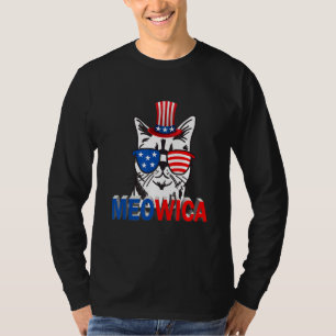 T-shirt Meowica chat animal 4 juillet Patriotique américai
