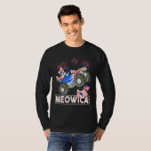 T-shirt Meowica Chat Monster Conduite Camion Drapeau améri (Devant entier)