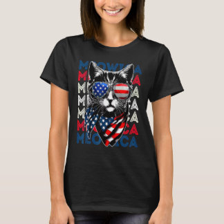 T-shirt Meowica Kitty Drapeau Américain Patriotique 4 Juil