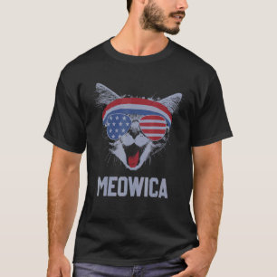 T-shirt MEOWICA Lunettes de soleil pour chat Merica Chat D