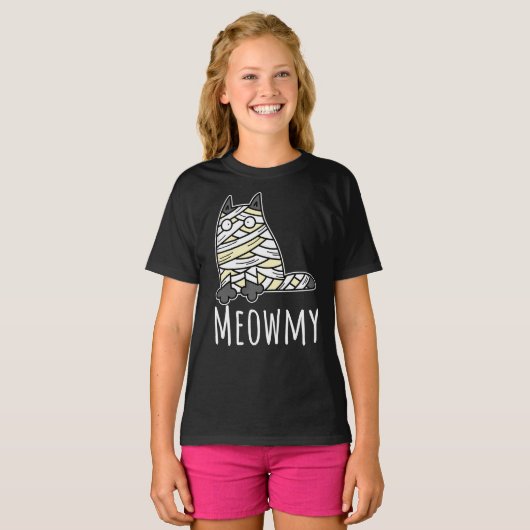 T-shirt Meowmy Mummy Chat - Drôle animal de compagnie Hall (Devant entier)