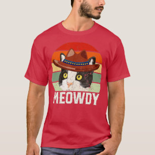 T-shirt Meowny Country Chat Cowboy Casquette Vintage Meow