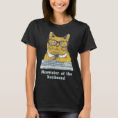 T-shirt Meowster Keyboard  Cat Working Pun Programmer Code (Devant)